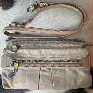 See By Chloe Metallic Cream Convertible Clutch Crossbody